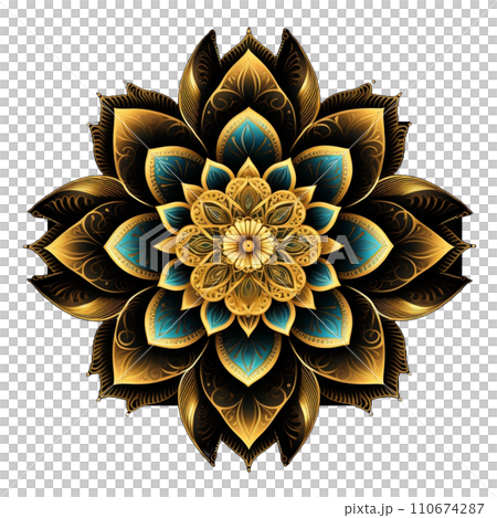 曼荼羅　幾何学模様　イラスト　アイコン 110674287