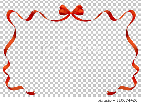 Red Ribbon Border Png Retro Red Ribbon Frame Background Illustration