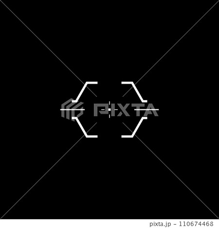 HUD futuristic aim, cyberpunk target 110674468