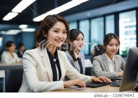 会議室で話をするビジネスマン 110674641