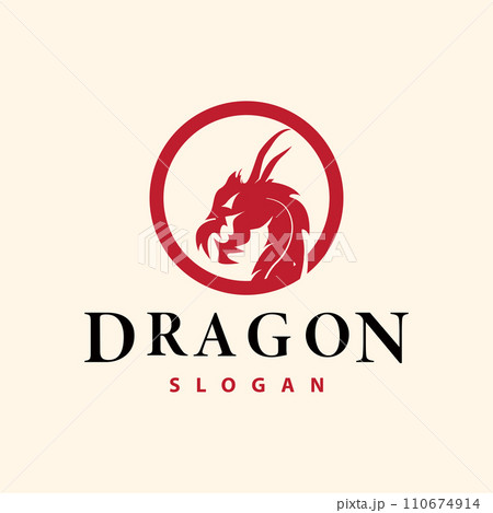 Dragon logo simple design animal legend dragon silhouette illustration template Dragon logo simple design animal legend dragon silhouette illustration template 110674914