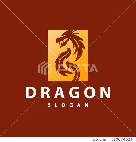 Dragon logo simple design animal legend dragon silhouette illustration template Dragon logo simple design animal legend dragon silhouette illustration template 110674924
