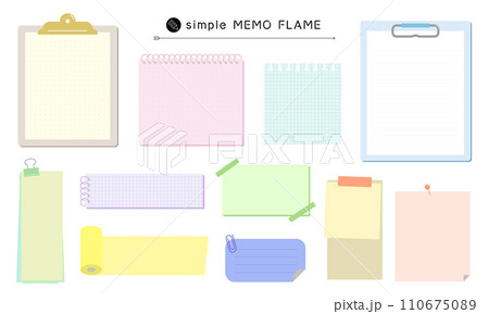 シンプルなメモ用紙のフレームイラスト 110675089