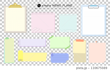 Simple memo paper frame illustration 110675089