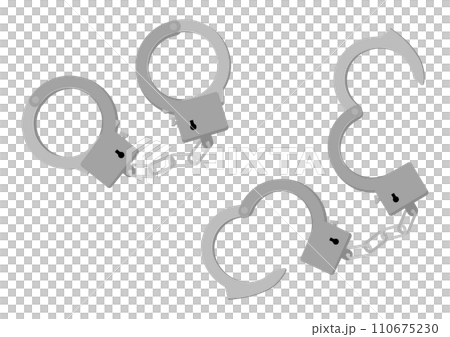 逮捕する時に使う手錠 110675230