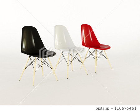 【3DCG】ホリゾント背景のイームズダイニングシェルチェア 【3DCG】ホリゾント背景のイームズダイニングシェルチェア 110675461
