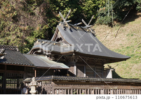 岡山県真庭市勝山にある喧嘩だんじりで知られる「高田神社」：本殿 110675613