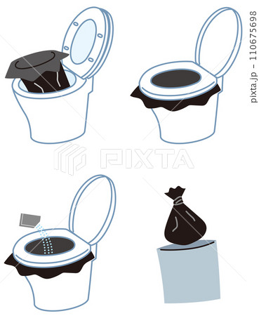 トイレ凝固剤の使用手順 防災用品 トイレ凝固剤の使用手順 防災用品 110675698