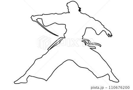 Karate fighter in kimono,aikido vector outline, Well known martial arts,Martial exercise Karate fighter in kimono,aikido vector outline, Well known martial arts,Martial exercise 110676200