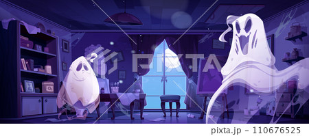 Abandoned destroyed art studio with ghosts. 110676525