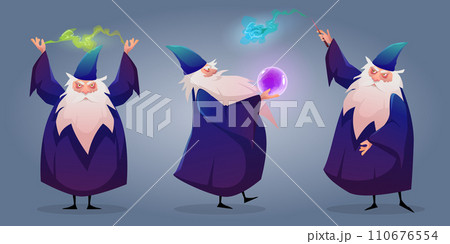 Old wizard character working magic 110676554