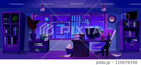 Company office at night Company office at night 110676586