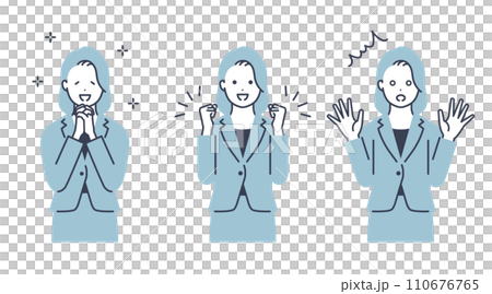 穿著西裝的女人向量圖素材 110676765
