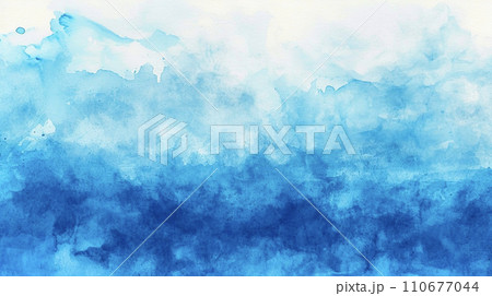 幻想的な青い水彩テクスチャ背景　AI画像 110677044
