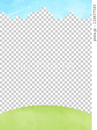 爽やかな青空と丘の風景イラスト 爽やかな青空と丘の風景イラスト 110677583
