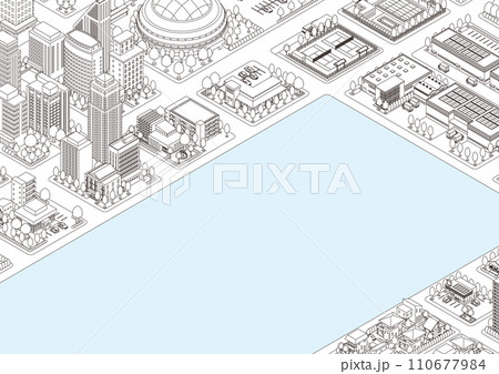 街並みの立体図. 都市の景観. 110677984