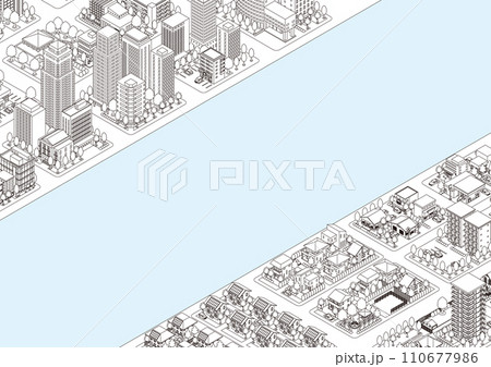 街並みの立体図. 都市の景観. 街並みの立体図. 都市の景観. 110677986