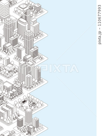 街並みの立体図. 都市の景観. 110677993