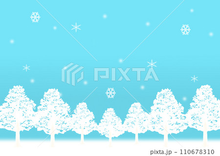 並木道に降る雪、雪景色の背景イラスト 並木道に降る雪、雪景色の背景イラスト 110678310