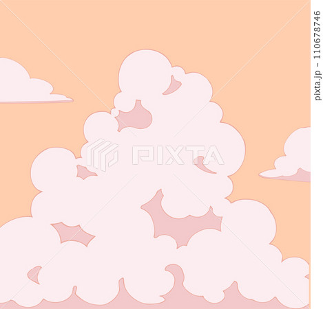 背景素材_夕焼けと入道雲 110678746