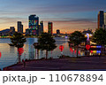 ドラゴンブリッジからのハン川と街の夕景　ベトナム　ダナン　Vietnam Danang 110678894