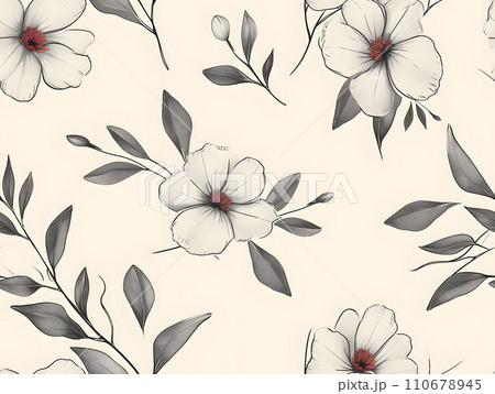 優しい色の花のイラストパターン 優しい色の花のイラストパターン 110678945