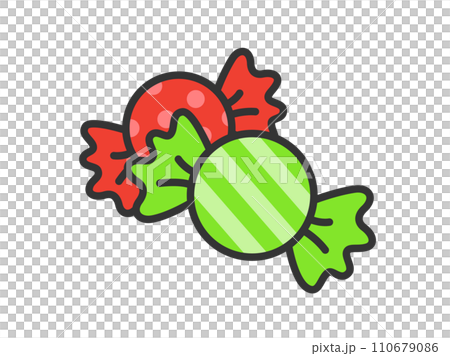 Illustration of candy icon (line drawing color) Illustration of candy icon (line drawing color) 110679086