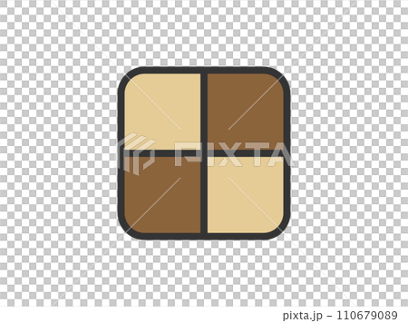 Illustration of square cookie icon (line drawing color) Illustration of square cookie icon (line drawing color) 110679089