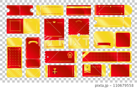 Luxury coupon design set _ Vector material gold red copy space margin blank Luxury coupon design set _ Vector material gold red copy space margin blank 110679558