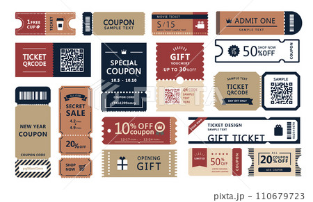 クーポン デザイン セット _ ベクター 素材 秋 冬 カラー 110679723