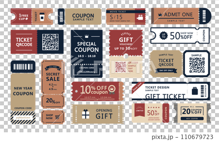 Coupon design set _ Vector material autumn winter color 110679723
