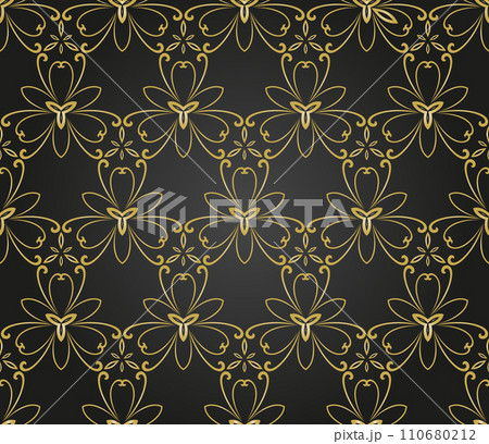 Floral Seamless Pattern With Leaves 110680212