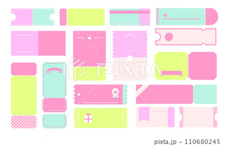 クーポン デザイン セット _ ベクター 素材 ネオンカラー コピースペース 余白 空白	 110680245