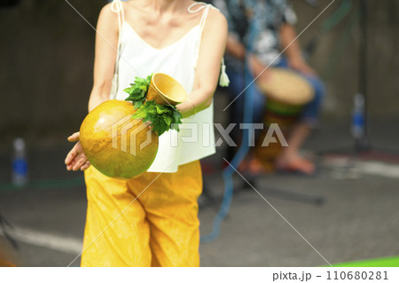 フラダンスをしている女性たち 110680281