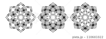 Set of Abstract Radial Floral Patterns. Decorative Design Elements. Vector Art. Set of Abstract Radial Floral Patterns. Decorative Design Elements. Vector Art. 110681022