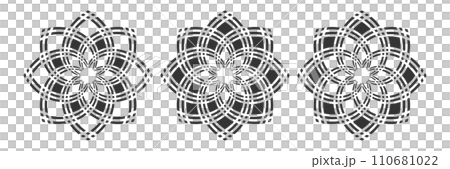 Set of Abstract Radial Floral Patterns. Decorative Design Elements. Vector Art. Set of Abstract Radial Floral Patterns. Decorative Design Elements. Vector Art. 110681022