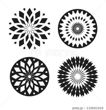 Set of Abstract Radial Circle Patterns. Decorative Design Elements. Vector Art. Set of Abstract Radial Circle Patterns. Decorative Design Elements. Vector Art. 110681028