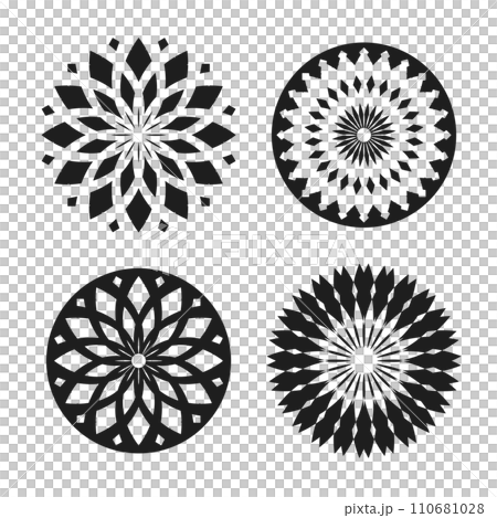 Set of Abstract Radial Circle Patterns. Decorative Design Elements. Vector Art. Set of Abstract Radial Circle Patterns. Decorative Design Elements. Vector Art. 110681028