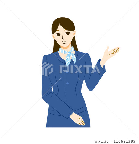 案内をする受付のお姉さんのイラスト 案内をする受付のお姉さんのイラスト 110681395
