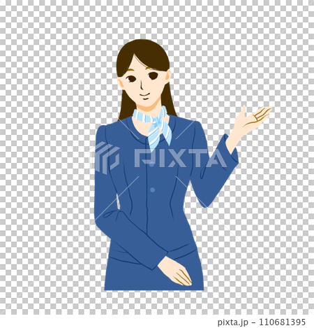 案内をする受付のお姉さんのイラスト 案内をする受付のお姉さんのイラスト 110681395