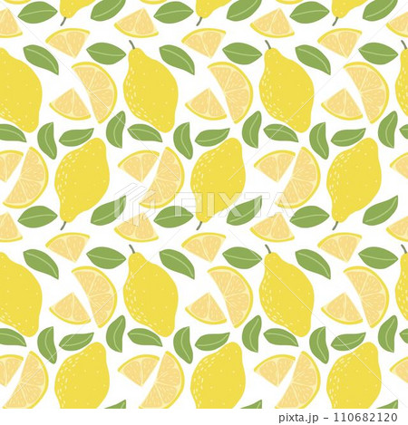 Lemon fruit continuous background, vector illustration 110682120