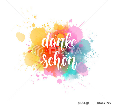 Danke schon - Thank you in German. Handwritten...のイラスト素材 [110683195 ...