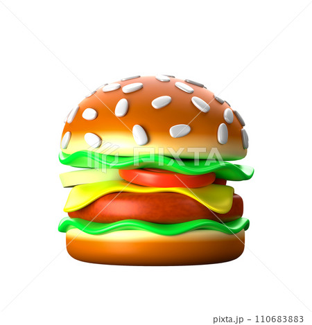 Pork burger 3D rendering. Pork burger 3D rendering. 110683883