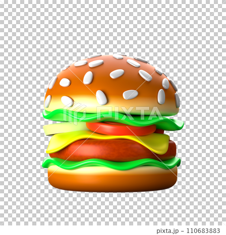 Pork burger 3D rendering. Pork burger 3D rendering. 110683883