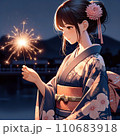 線香花火と夏祭りの美少女【AI生成画像】 110683918