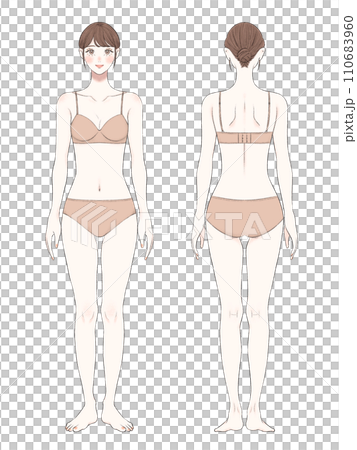 女性全身插畫裸體美女 女性全身插畫裸體美女 110683960