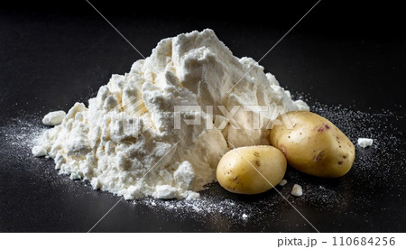 片栗粉とじゃがいものシンプルな背景 AI生成画像 片栗粉とじゃがいものシンプルな背景 AI生成画像 110684256