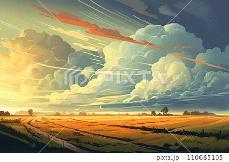 AI-generated content. big storm in nature landscape illustration AI-generated content. big storm in nature landscape illustration 110685105