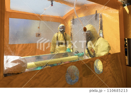 Biohazard team of emergency medical service. Biohazard team of emergency medical service. 110685213