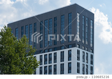 Facade of a modern residential building, building texture Facade of a modern residential building, building texture 110685216
